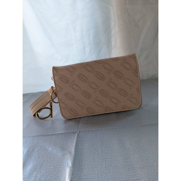 Bebe Shoulder Bag Chain Strap Pocketbook Brand Spellout Blush Pink Vegan Leather - Picture 5 of 16